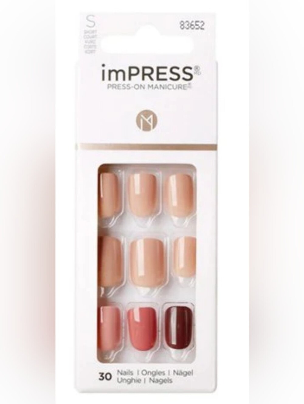 Kiss imPRESS Nude/Pink Press-On Manicure Kit- NIB #83652